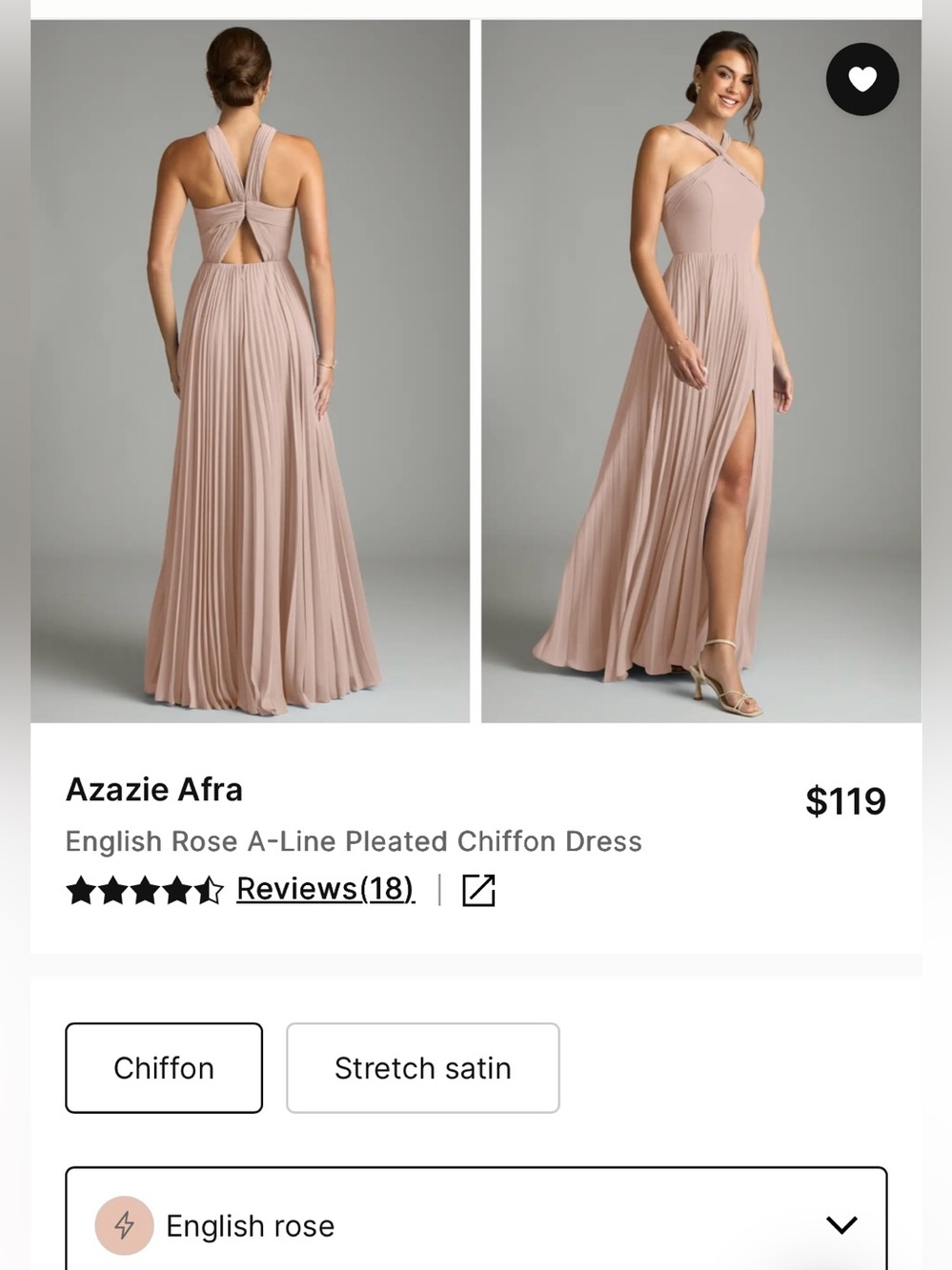 Azazie English Rose Pleated Maxi Dress with Crisscross Halter